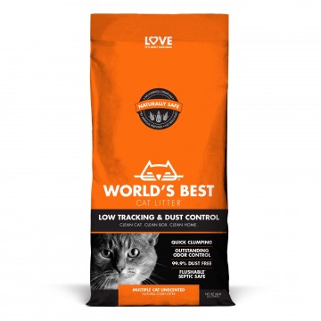 World's Best Clumping Cat Litter for Low Tracking and Dust Control 12.7kg